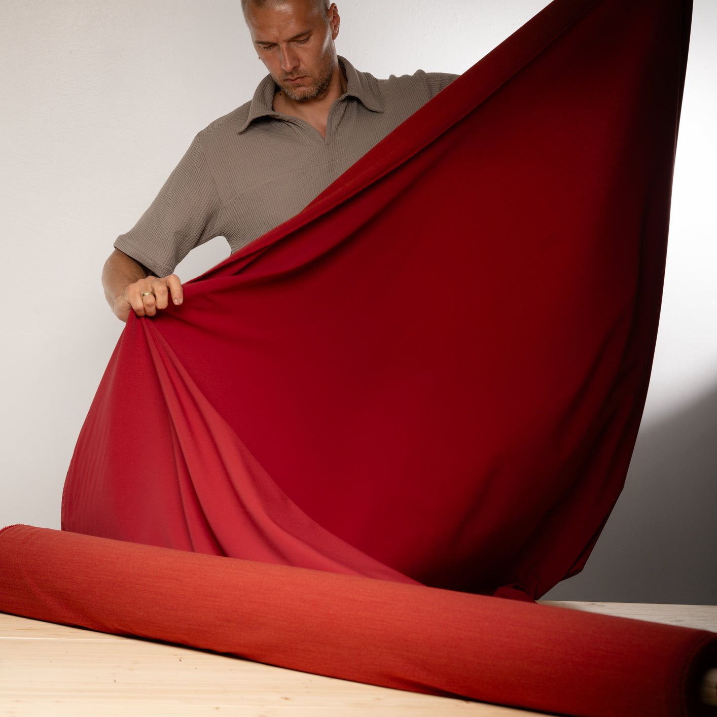 Schoeller Switzerland | naturetec Wool Softshell Fabric - RED