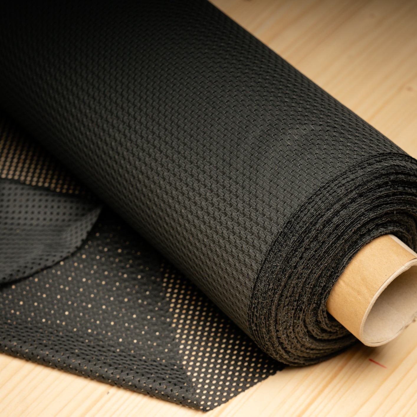 Portuguese Technical Sports Mesh Fabric Cyan Performance Polyester Mesh - black