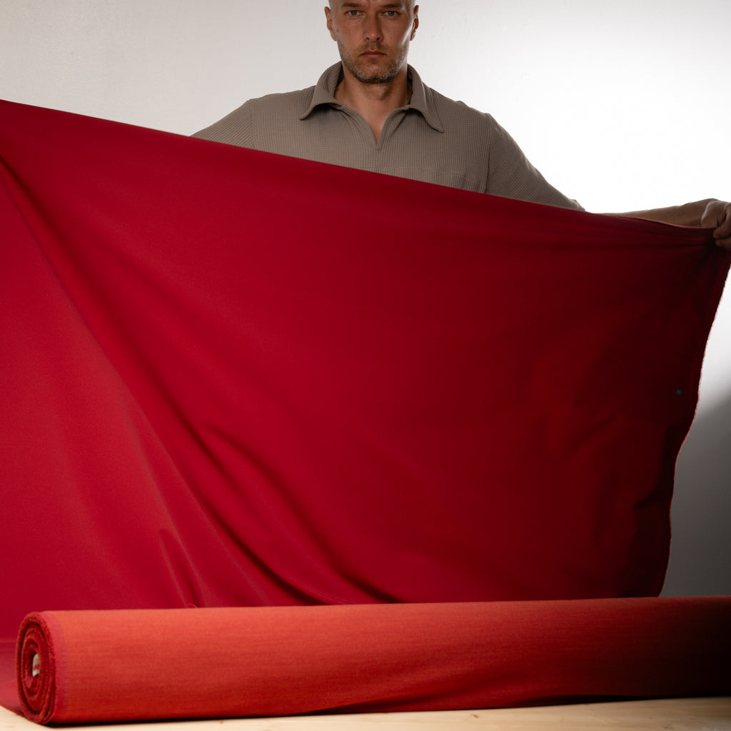 Schoeller Switzerland | naturetec Wool Softshell Fabric - RED