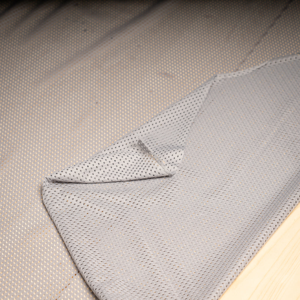 Portuguese Technical Sports Mesh Fabric Cyan Performance Polyester Mesh - grey