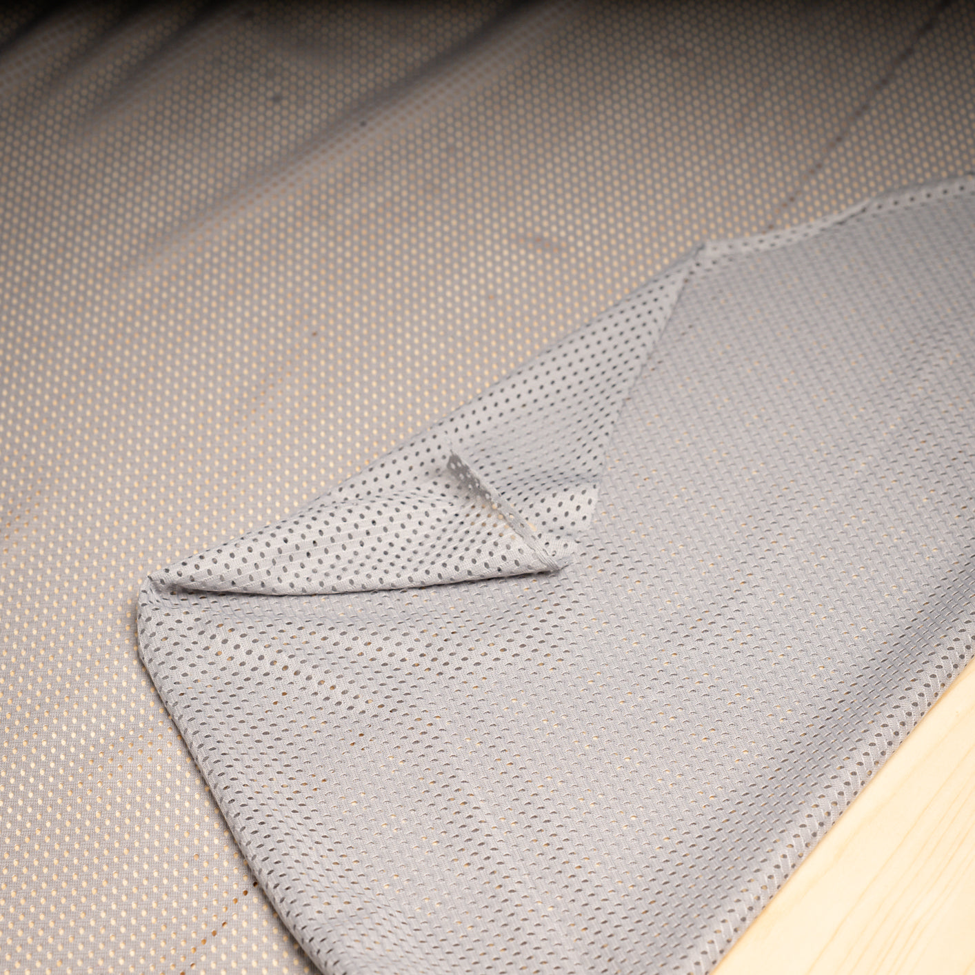 Portuguese Technical Sports Mesh Fabric Cyan Performance Polyester Mesh - grey