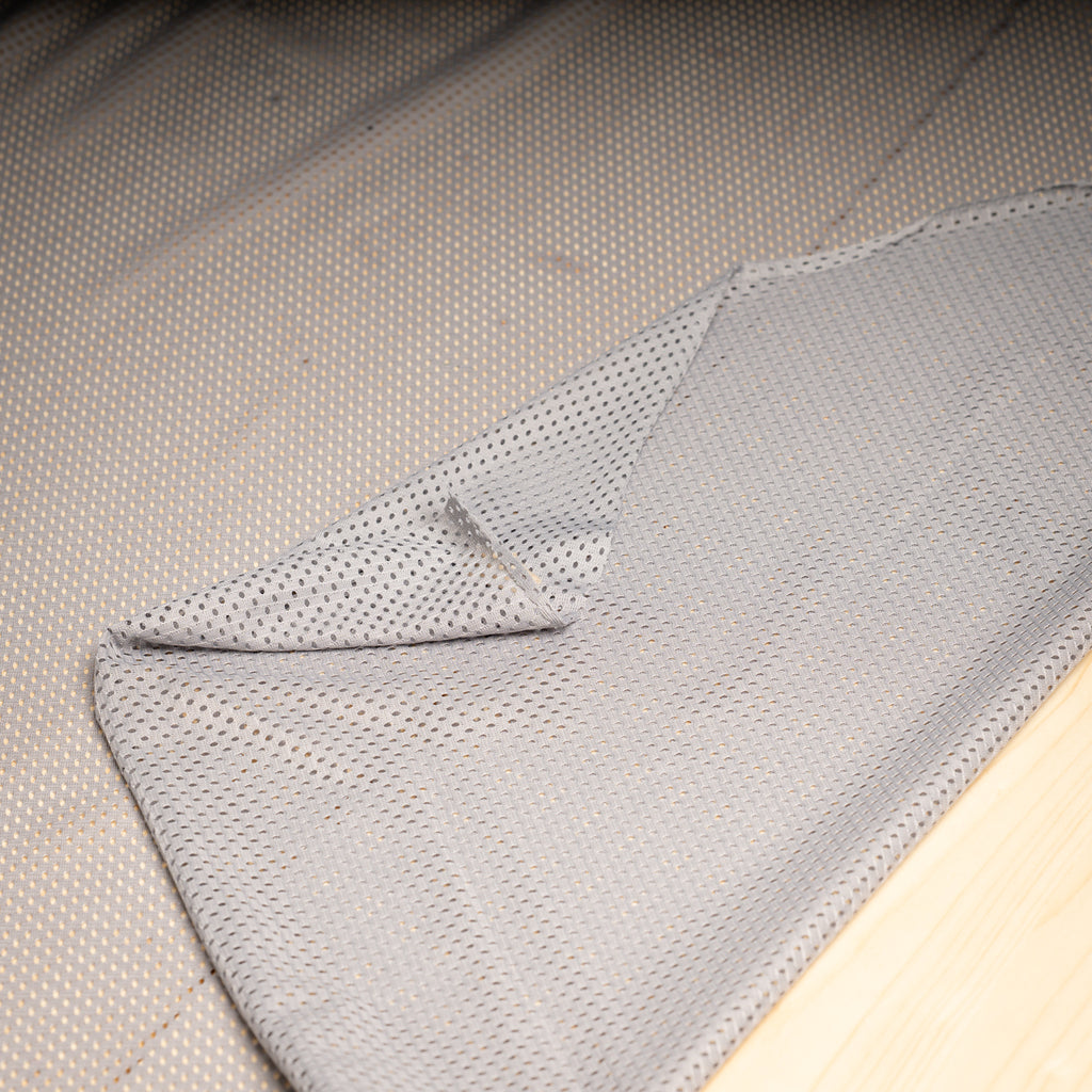 Portuguese Technical Sports Mesh Fabric Cyan Performance Polyester Mesh - grey