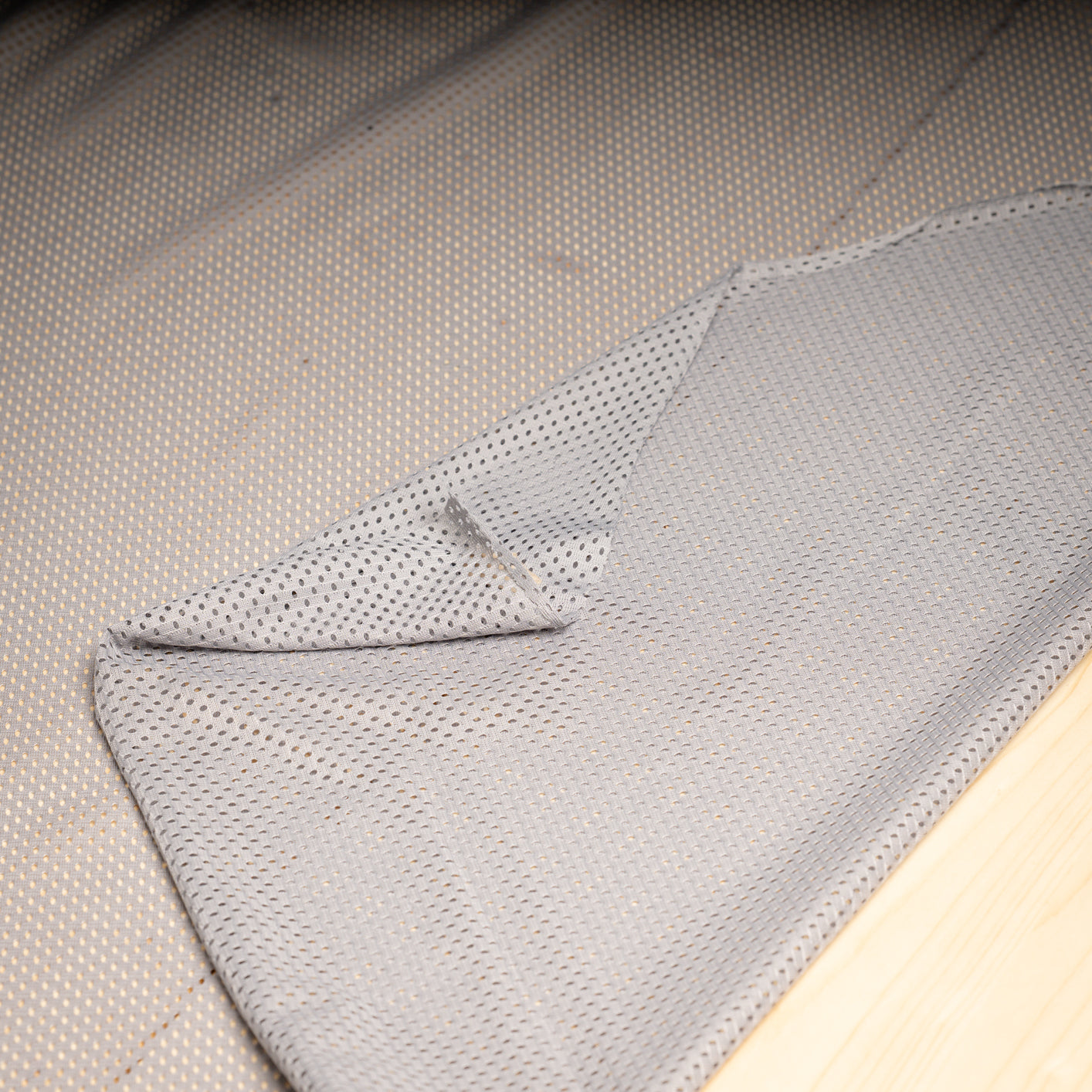 Portuguese Technical Sports Mesh Fabric Cyan Performance Polyester Mesh - grey