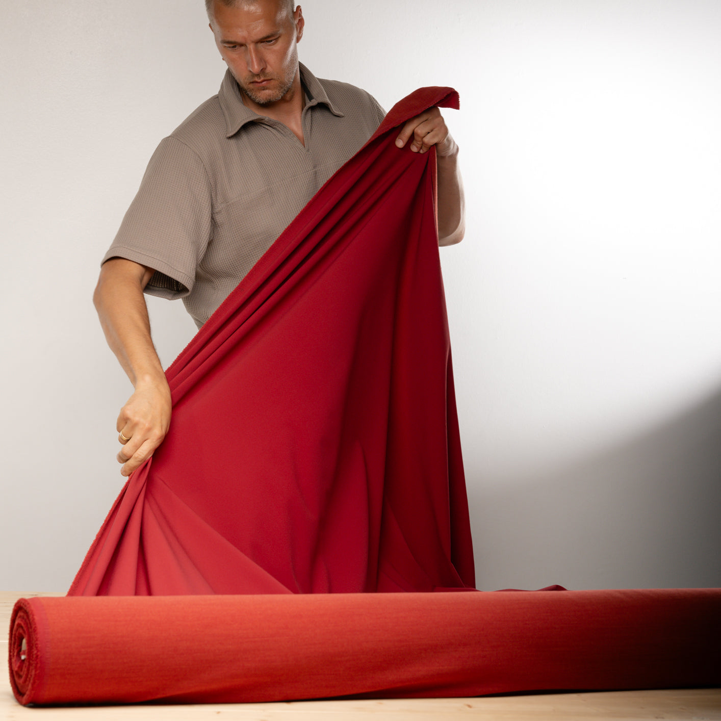 Schoeller Switzerland | naturetec Wool Softshell Fabric - RED