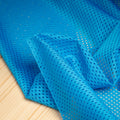 Portuguese Technical Sports Mesh Fabric Cyan Performance Polyester Mesh - blue