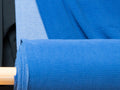 Blue Pontetorto Grid Fleece Fabric, Italian Technical Knit by Meter
