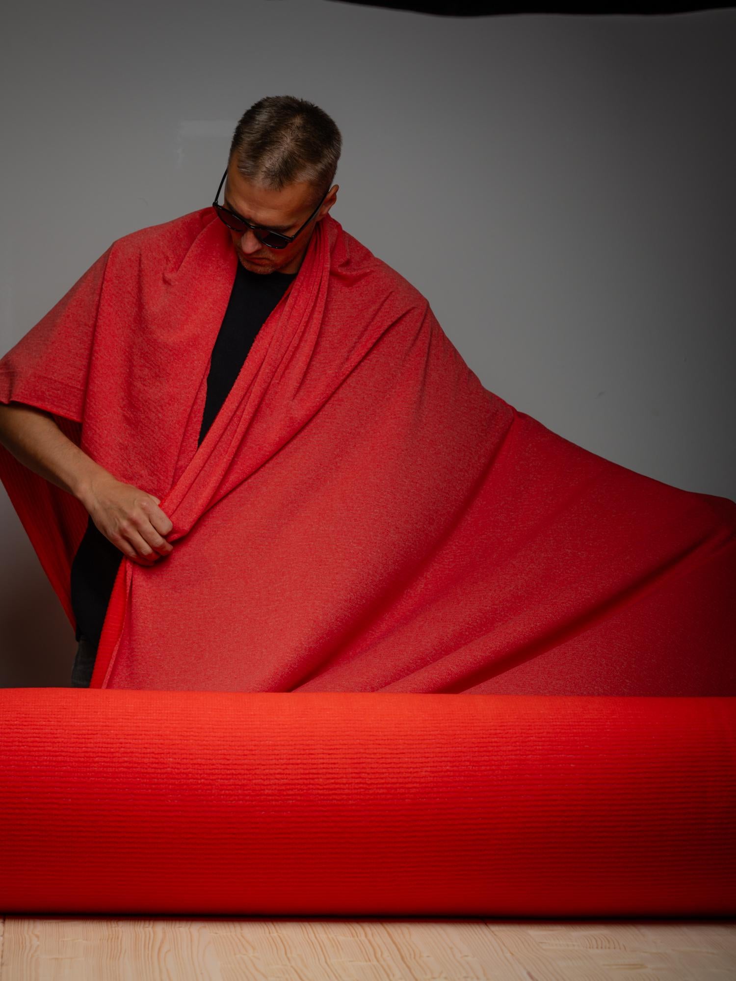 Polartec® Power Wool™ Fabric – Burnt Orange Merino Hybrid Performance Knit (by the Meter)