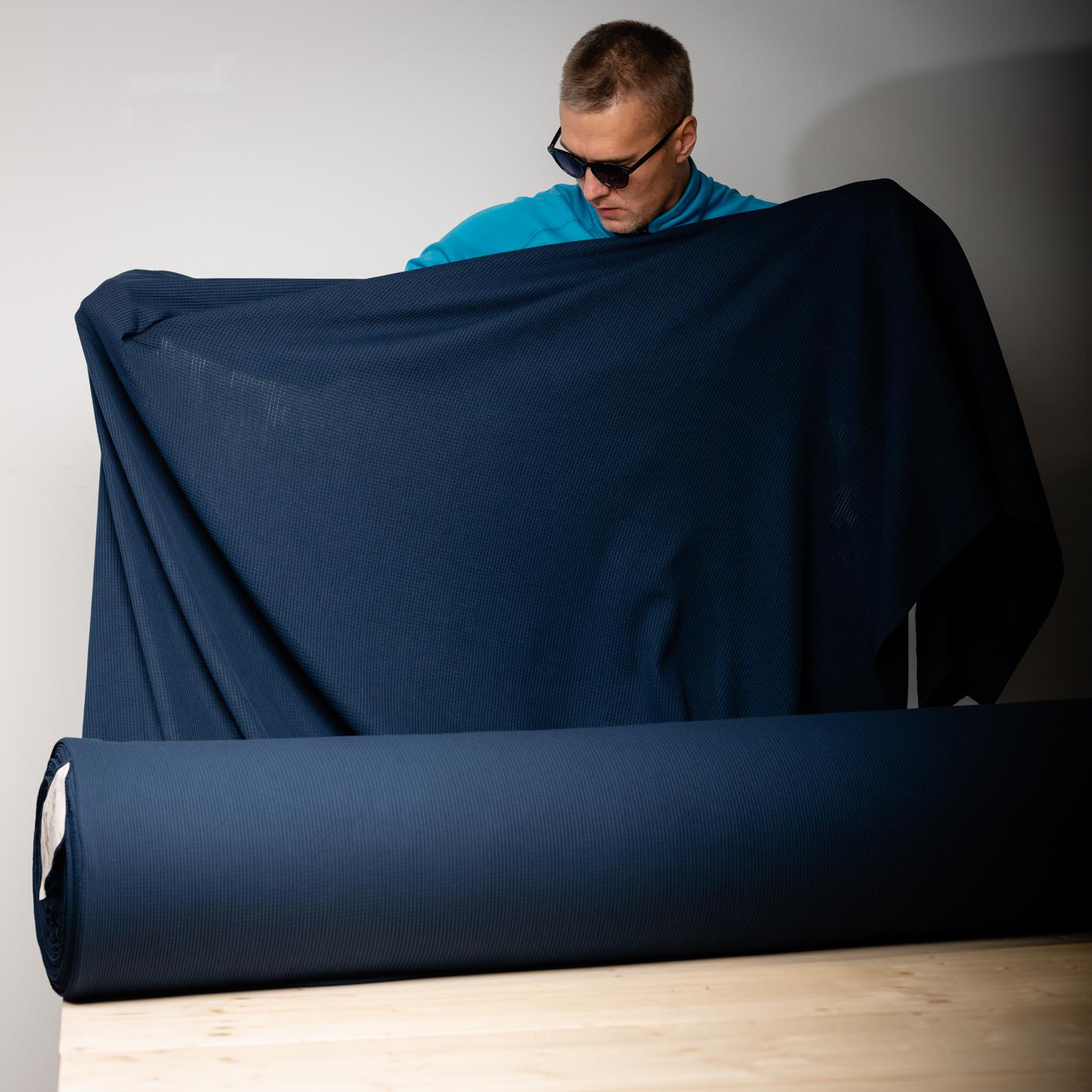 Polartec Power Dry Mesh Fabric by the Meter, Recycled Technical Blue Mesh for MYOG