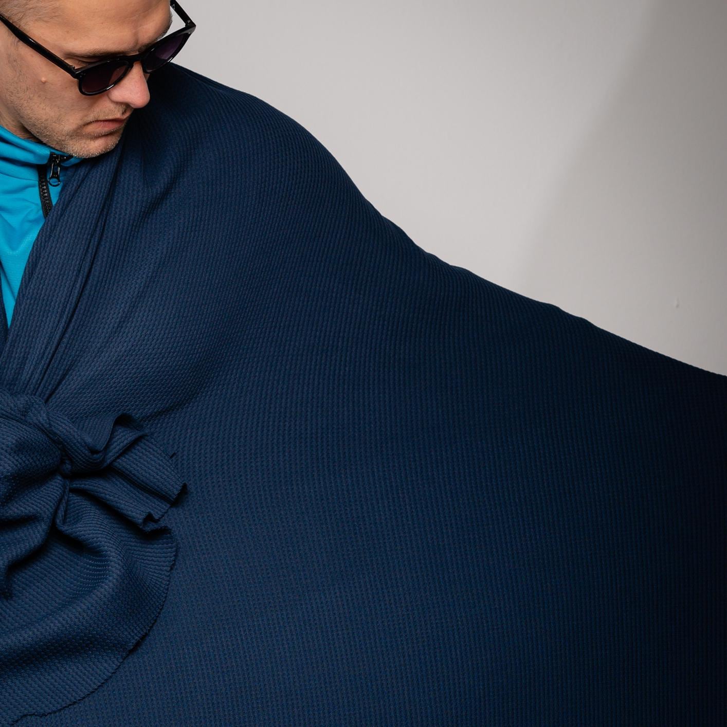 Polartec Power Dry Mesh Fabric by the Meter, Recycled Technical Blue Mesh for MYOG