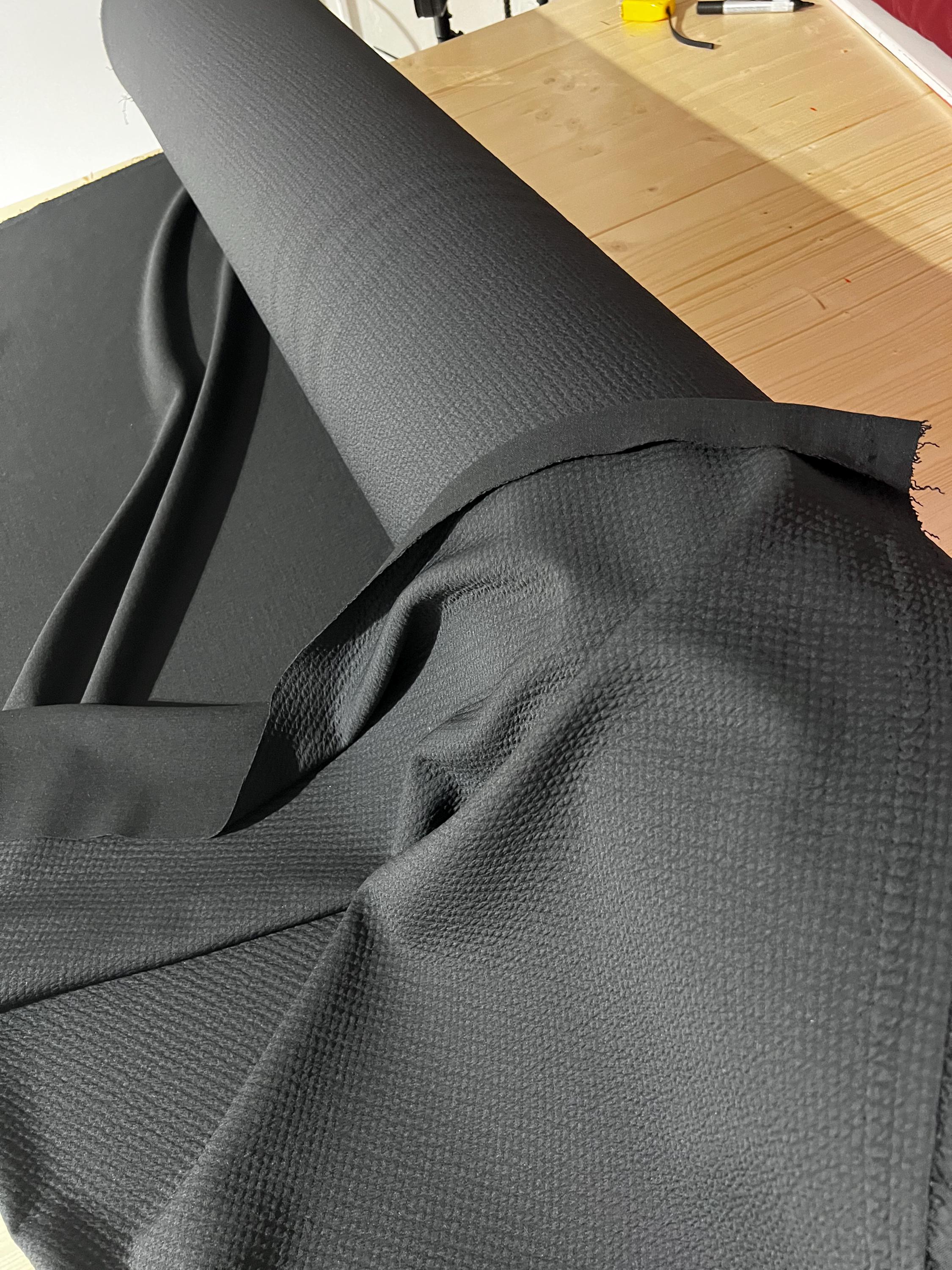 RARE Polartec Power Air™ -BLACK - This Fabric is Unique. Sold by the Meter