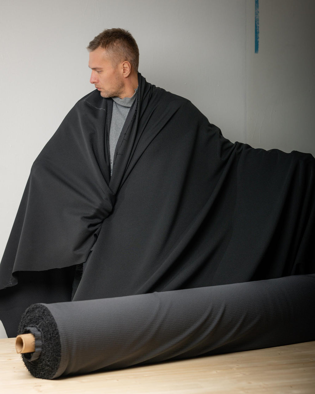 RARE Polartec Power Air™ -BLACK - This Fabric is Unique. Sold by the Meter