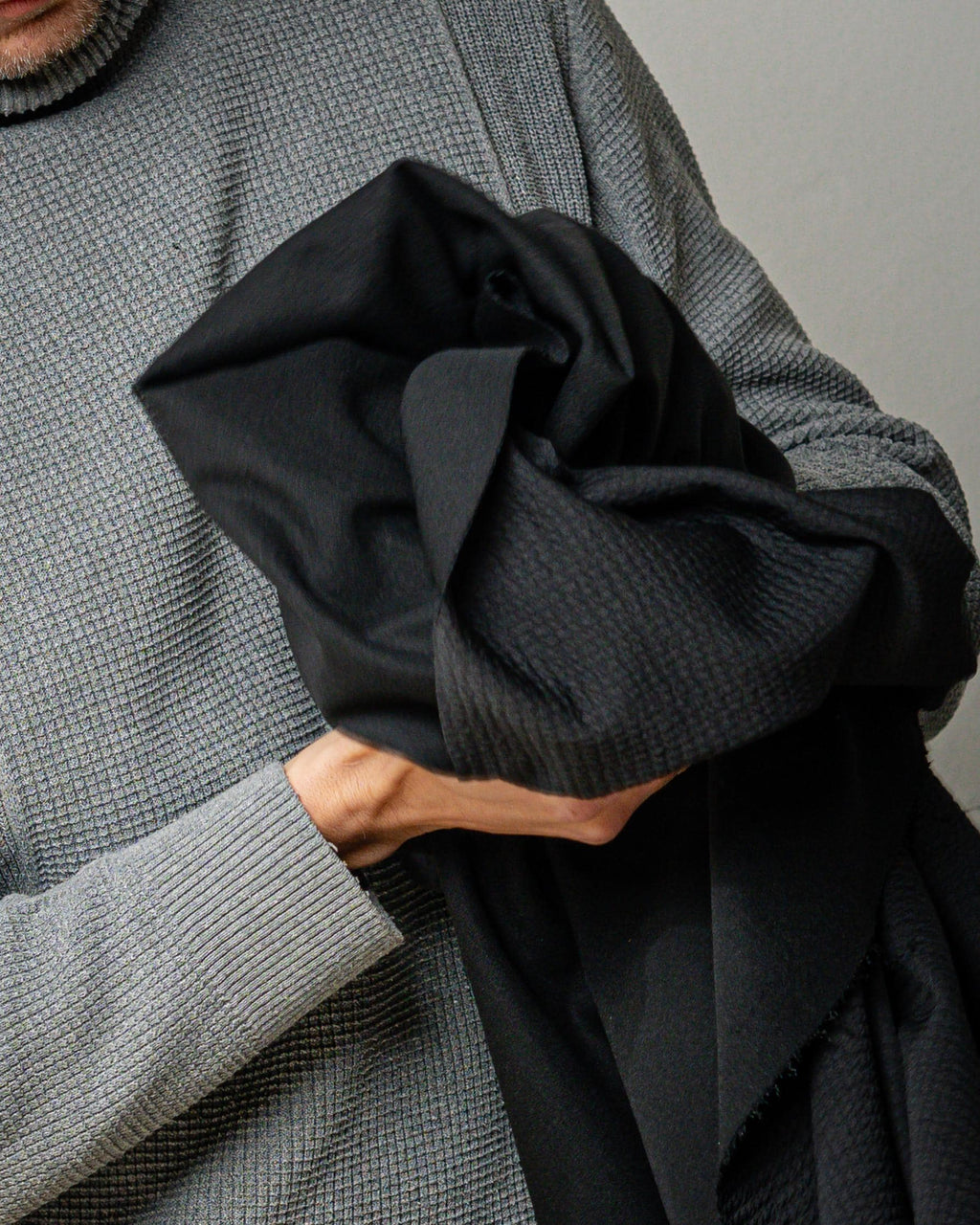 RARE Polartec Power Air™ -BLACK - This Fabric is Unique. Sold by the Meter