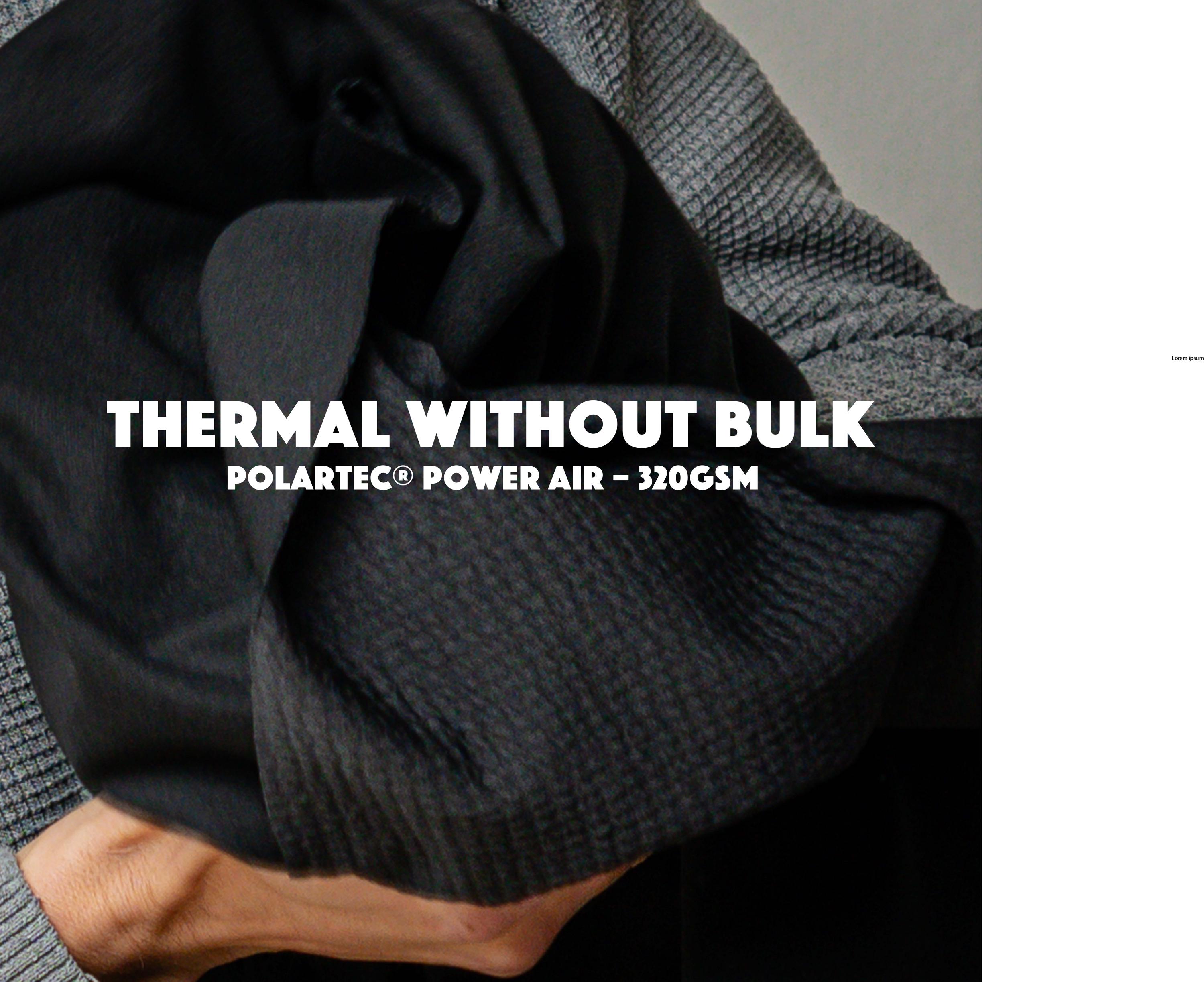 RARE Polartec Power Air™ -BLACK - This Fabric is Unique. Sold by the Meter