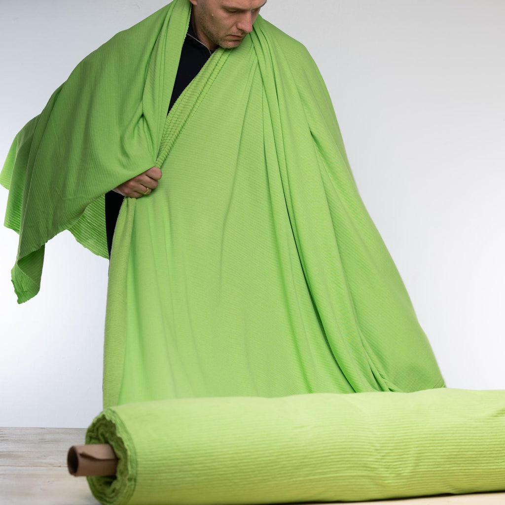 Polartec® Power Wool™ Fabric – Bright Green Performance Merino Hybrid Knit (by the Meter)