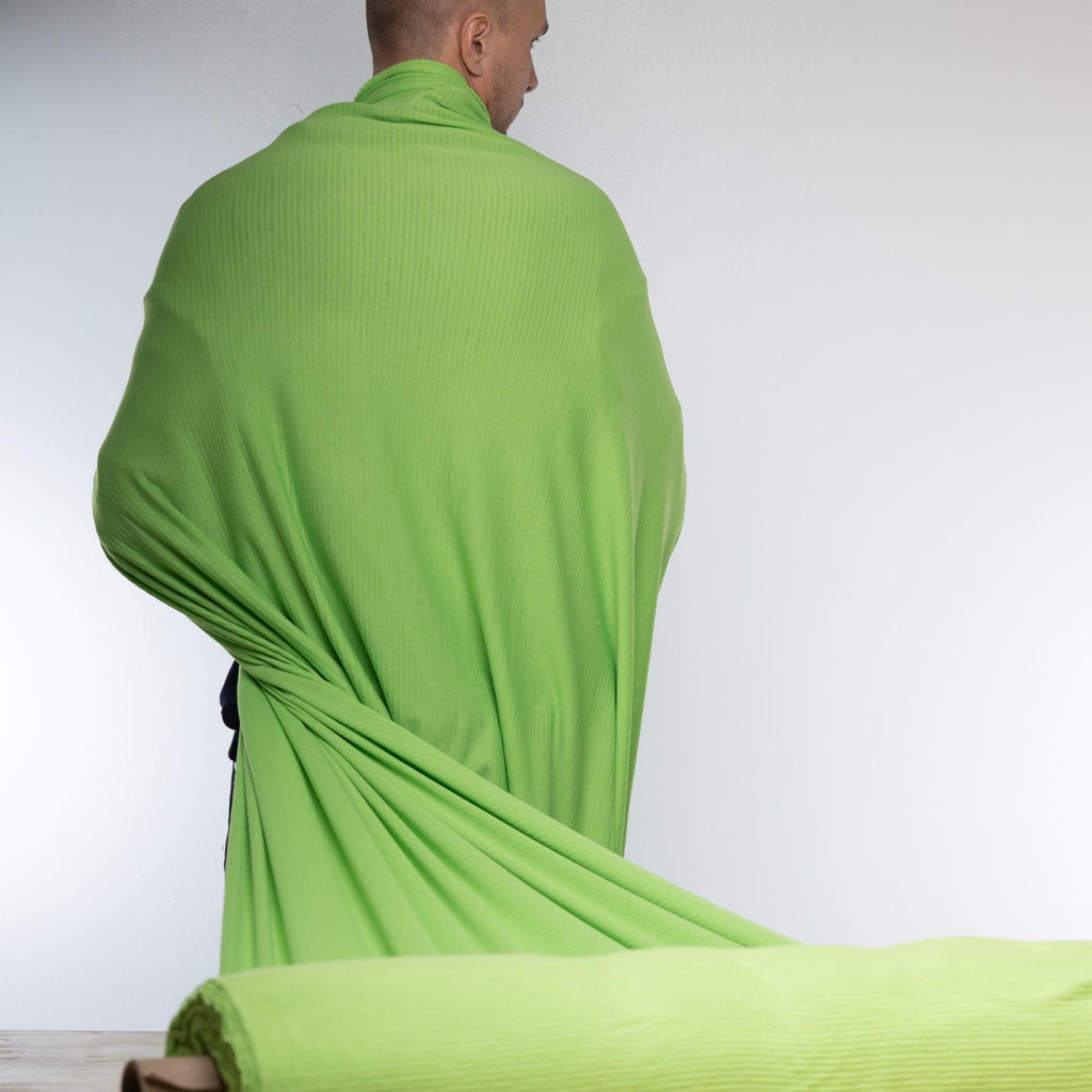 Polartec® Power Wool™ Fabric – Bright Green Performance Merino Hybrid Knit (by the Meter)