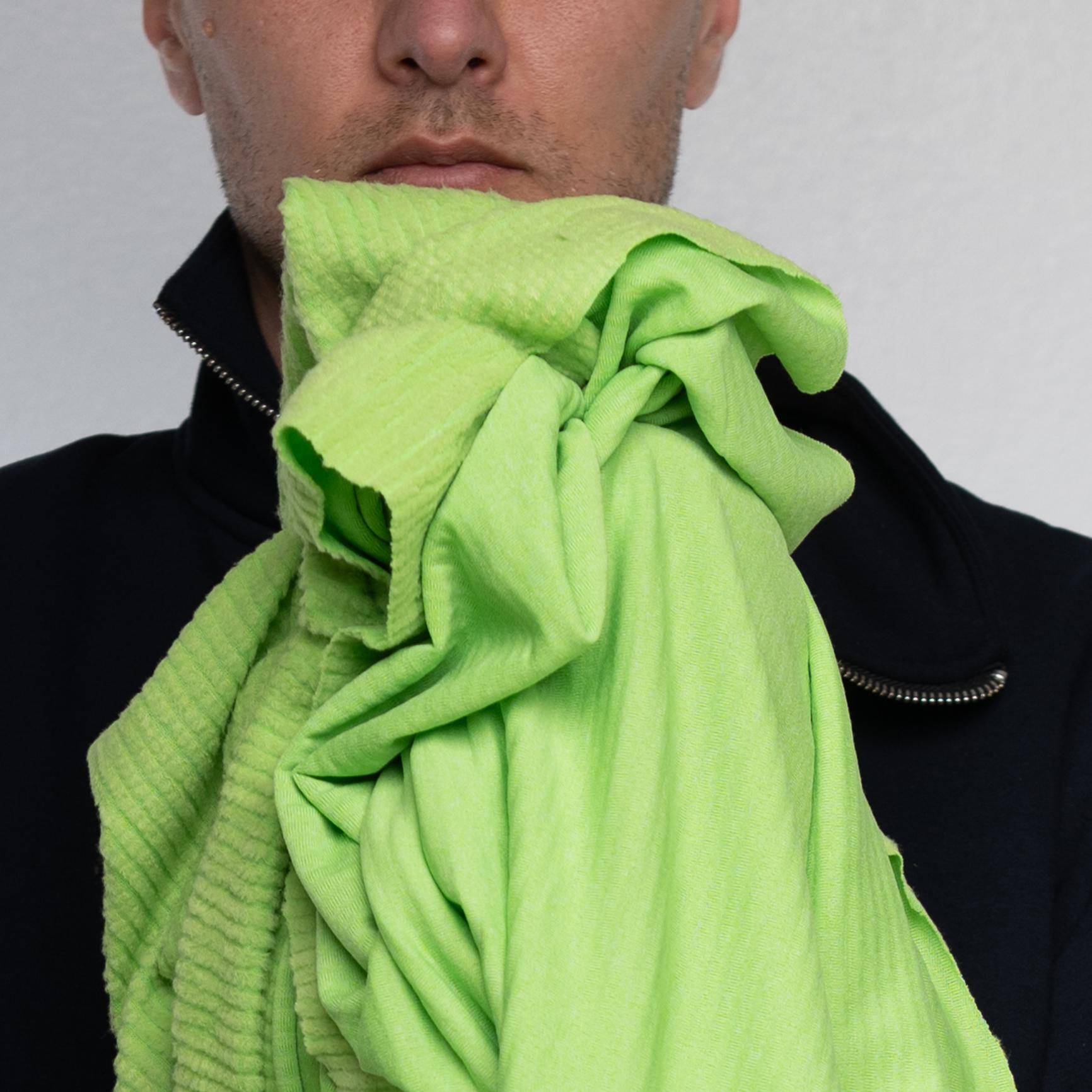 Polartec® Power Wool™ Fabric – Bright Green Performance Merino Hybrid Knit (by the Meter)