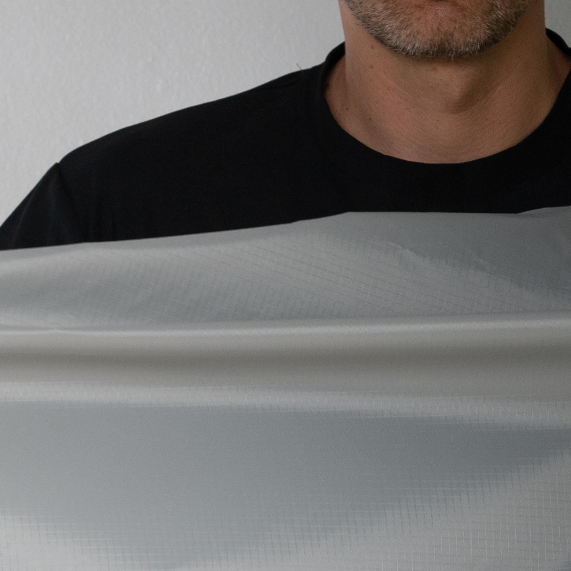 TPU Laminated Ripstop Nylon Shell Fabric — Waterproof Airtight Technical Fabric by the Meter | Premium Brand Production Surplus | Grey