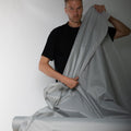 TPU Laminated Ripstop Nylon Shell Fabric — Waterproof Airtight Technical Fabric by the Meter | Premium Brand Production Surplus | Grey