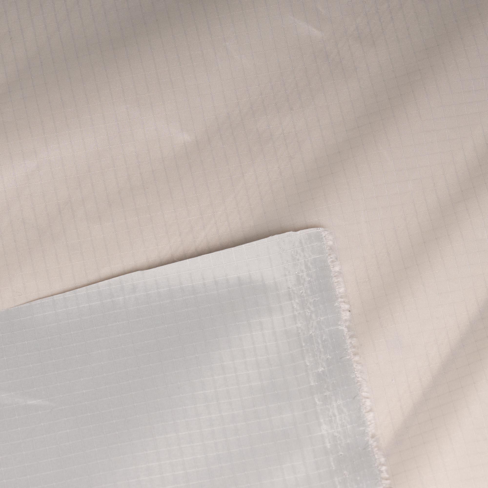 TPU Laminated Ripstop Nylon Shell Fabric — Waterproof Airtight Technical Fabric by the Meter | Premium Brand Production Surplus | Grey