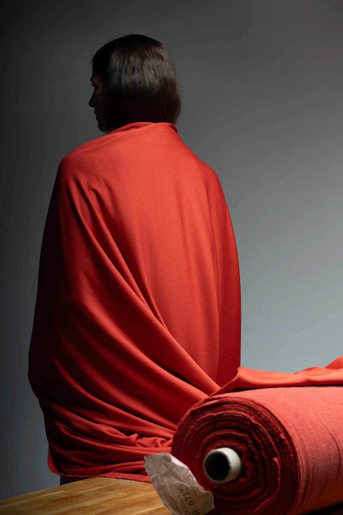 Reddish Brick Merino Blend Softshell Fabric: Pontetorto Italian Outerwear