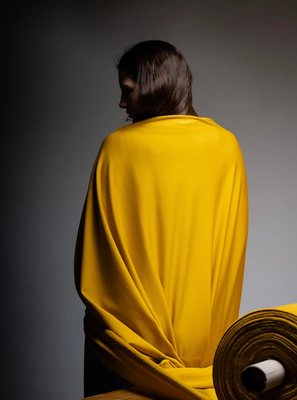 Sunflower Yellow Pontetorto Softshell Fabric: Italian Merino Wool Blend