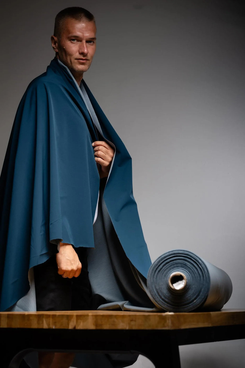 Schoeller Switzerland | naturetec Wool Softshell Fabric - Blue Green