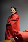 Reddish Brick Merino Blend Softshell Fabric: Pontetorto Italian Outerwear
