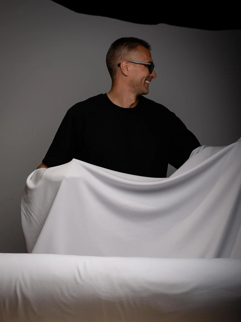 Black Polartec Power Stretch Pro Fabric – Technical Fleece  - off white