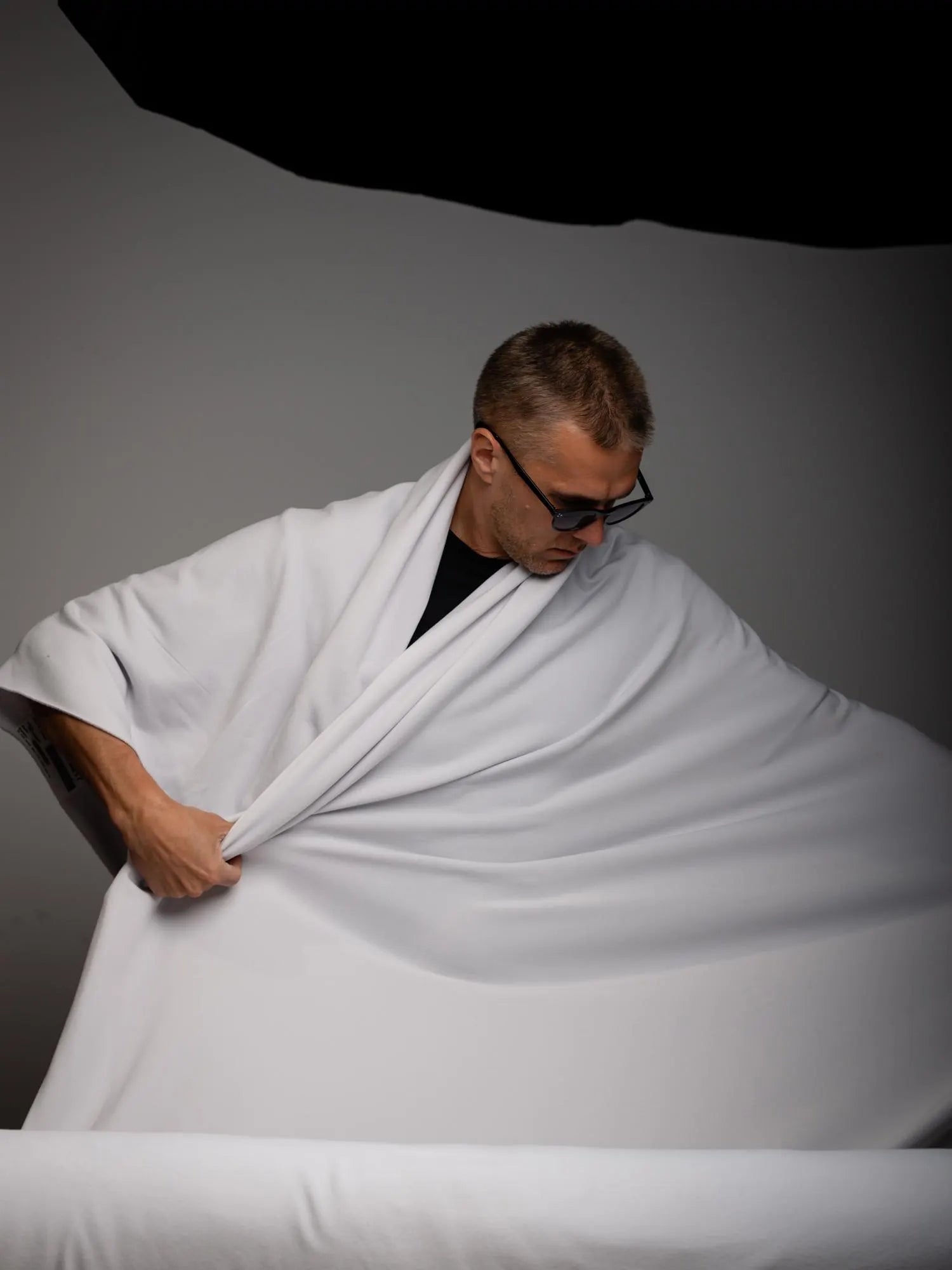 Black Polartec Power Stretch Pro Fabric – Technical Fleece  - off white