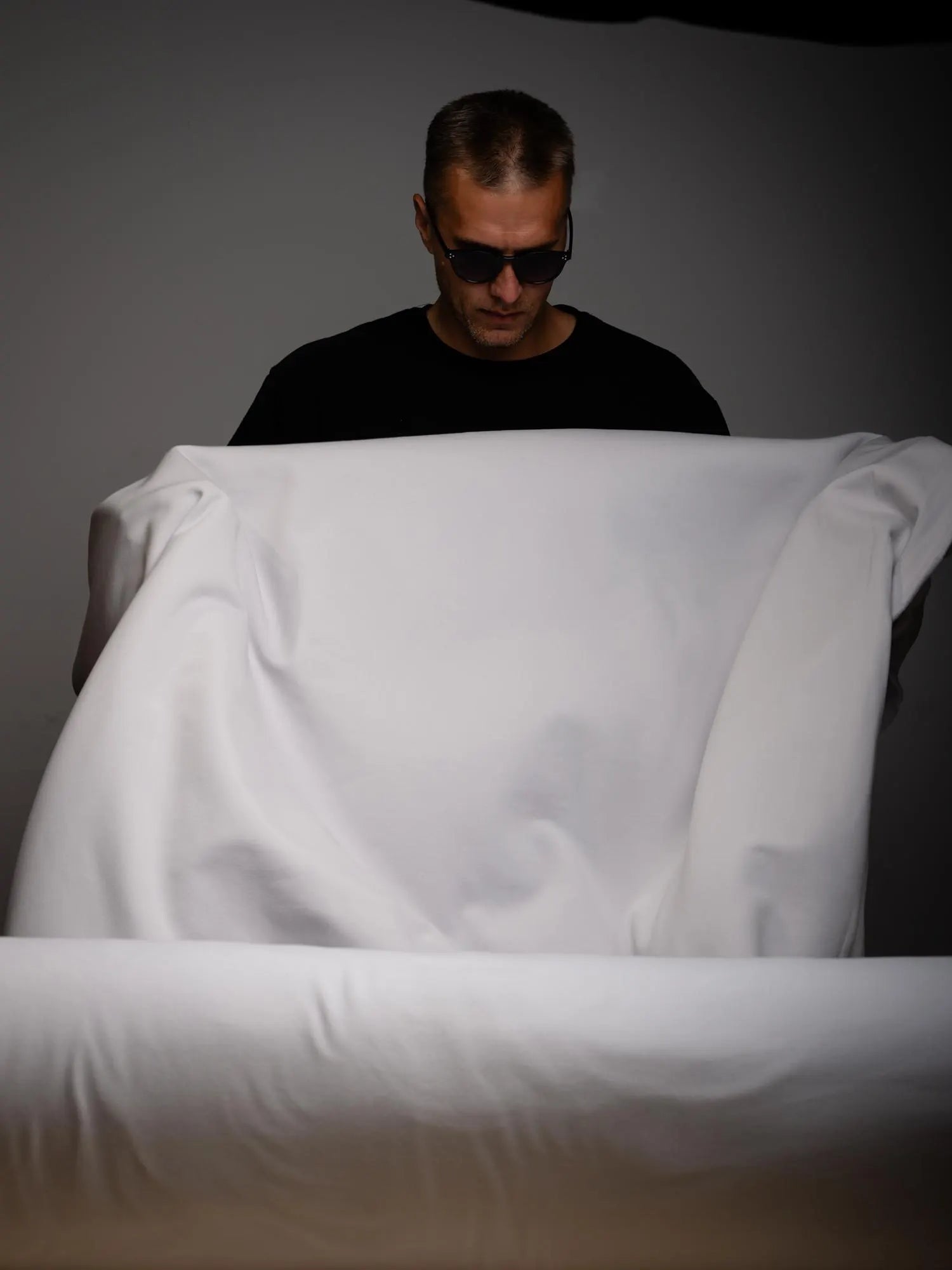 Black Polartec Power Stretch Pro Fabric – Technical Fleece  - off white