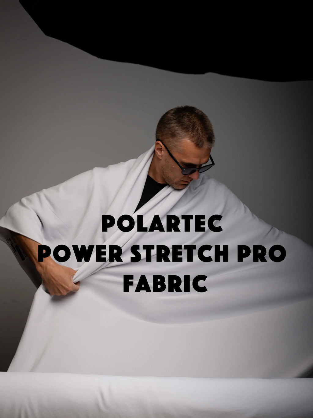 Black Polartec Power Stretch Pro Fabric – Technical Fleece  - off white