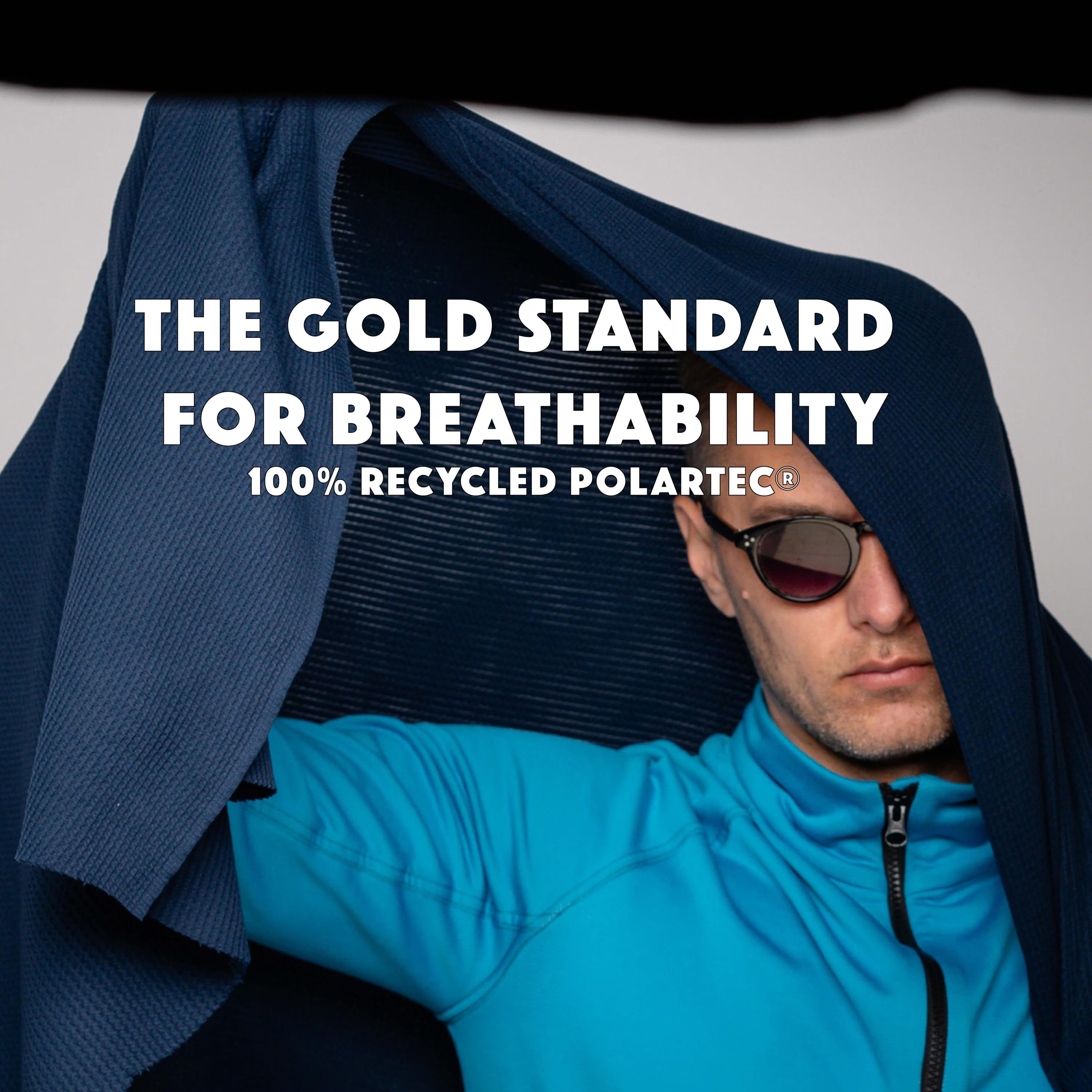 Polartec Power Dry Mesh Fabric by the Meter, Recycled Technical Blue Mesh for MYOG