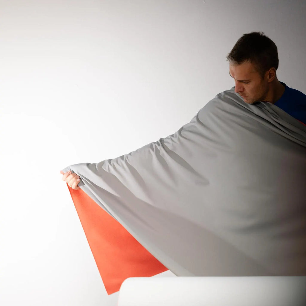 GORE WINDSTOPPER® 3L Softshell Fabric – Granite Grey & Orange | Windproof Waterproof Breathable | 140cm Wide |