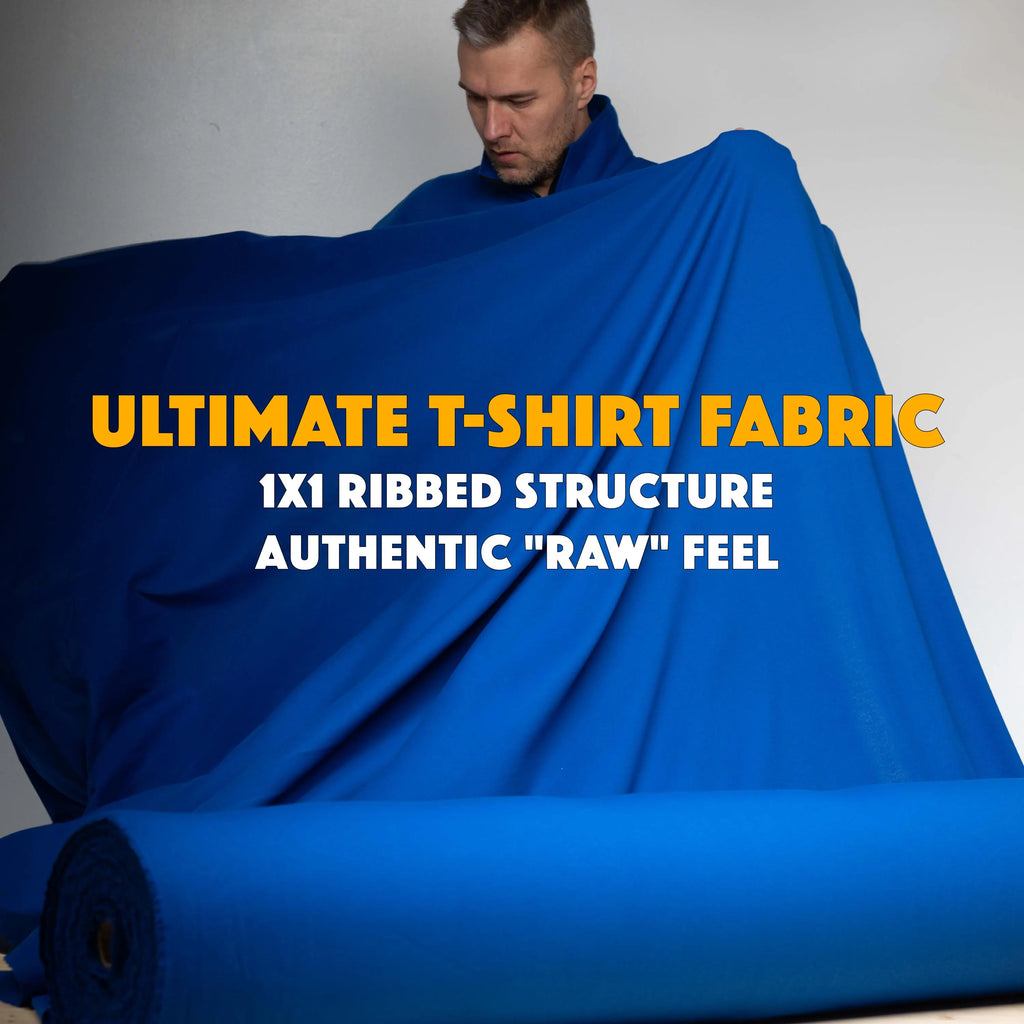 Premium Portuguese 1x1 Rib Knit – 95% Cotton / 5% Elastane