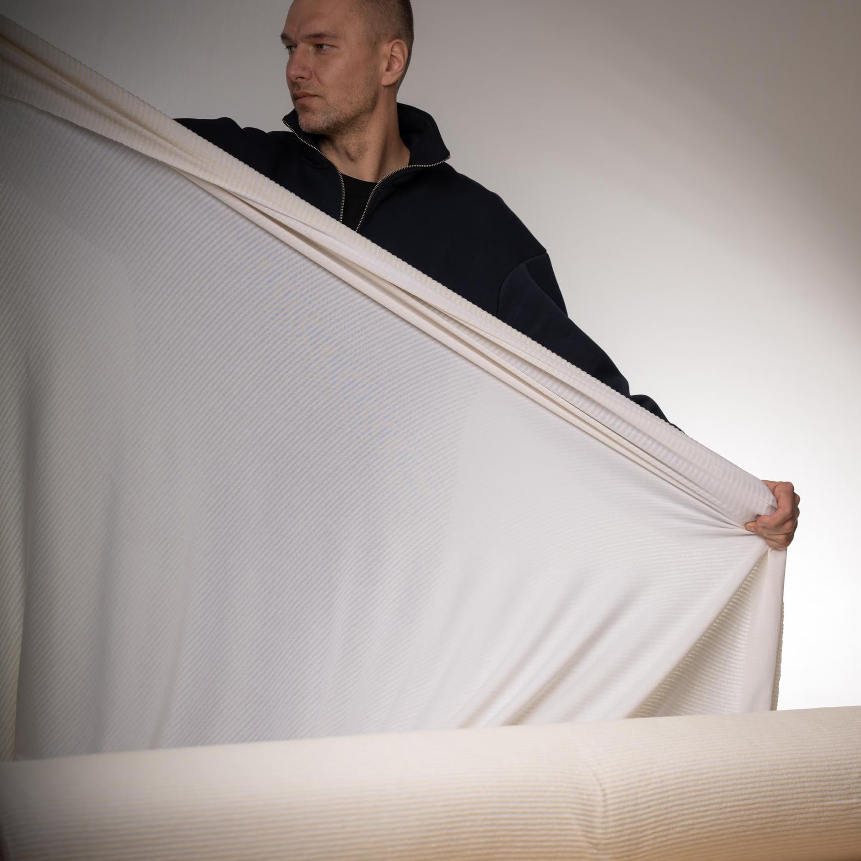 Polartec® Power Wool™ Fabric – Merino Hybrid Performance Knit (Off-White, by the Meter)
