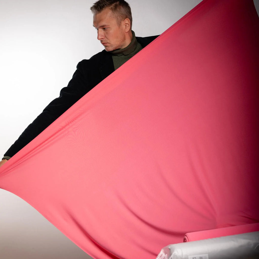 Vibrant Candy Pink Italian Lycra Fabric, Buttery Soft Sport Textile for Yoga Swim