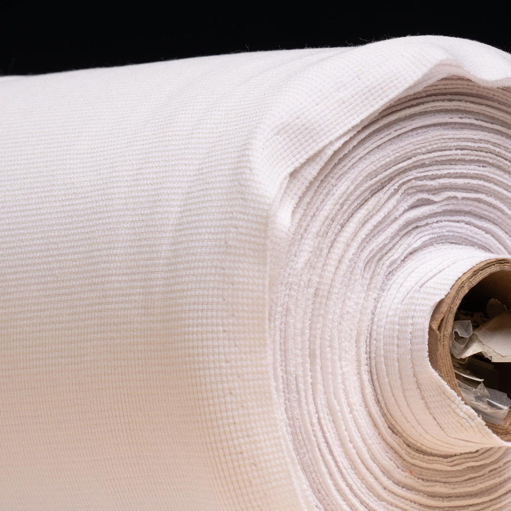 Polartec Power Wool Fabric, White Merino Polyester Knit, Style 60011