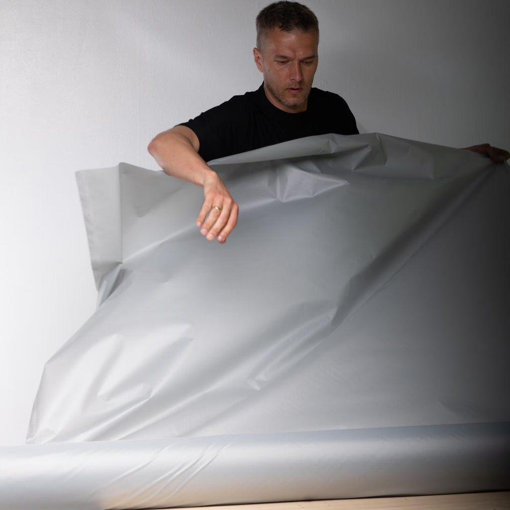 TPU Laminated Ripstop Nylon Shell Fabric — Waterproof Airtight Technical Fabric by the Meter | Premium Brand Production Surplus | Grey