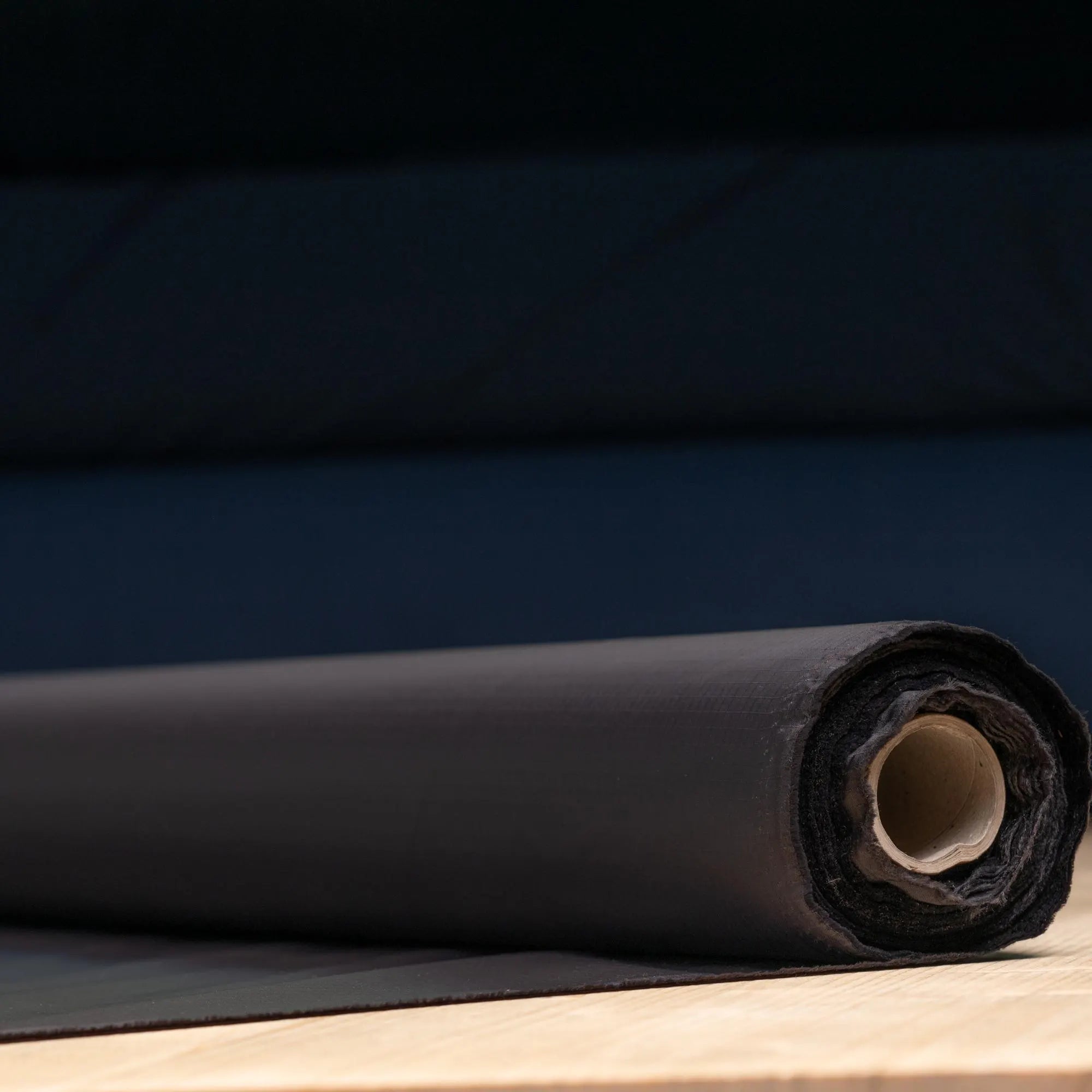 TPU Laminated Ripstop Nylon Shell Fabric — Waterproof Airtight Technical Fabric by the Meter | Premium Brand Production Surplus | black