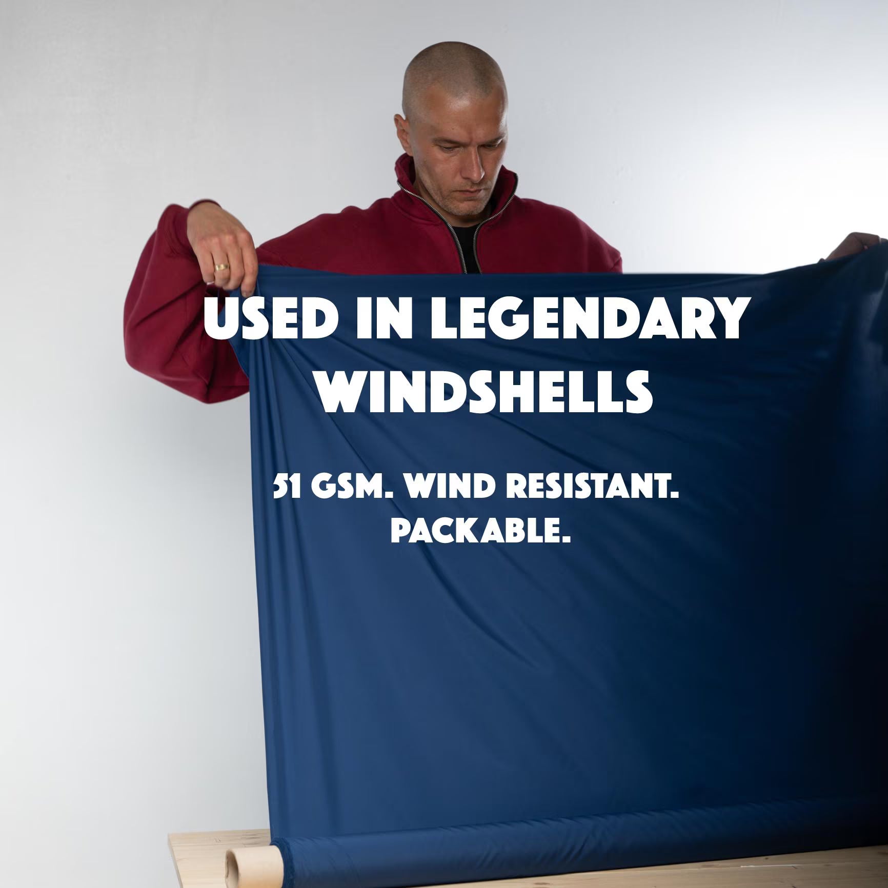 Japanese Technical Nylon Ripstop | 51gsm Lightweight DWR Windshell Fabric - navy