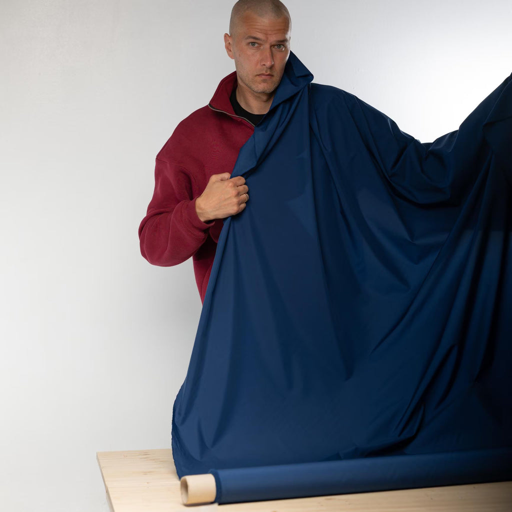Japanese Technical Nylon Ripstop | 51gsm Lightweight DWR Windshell Fabric - navy